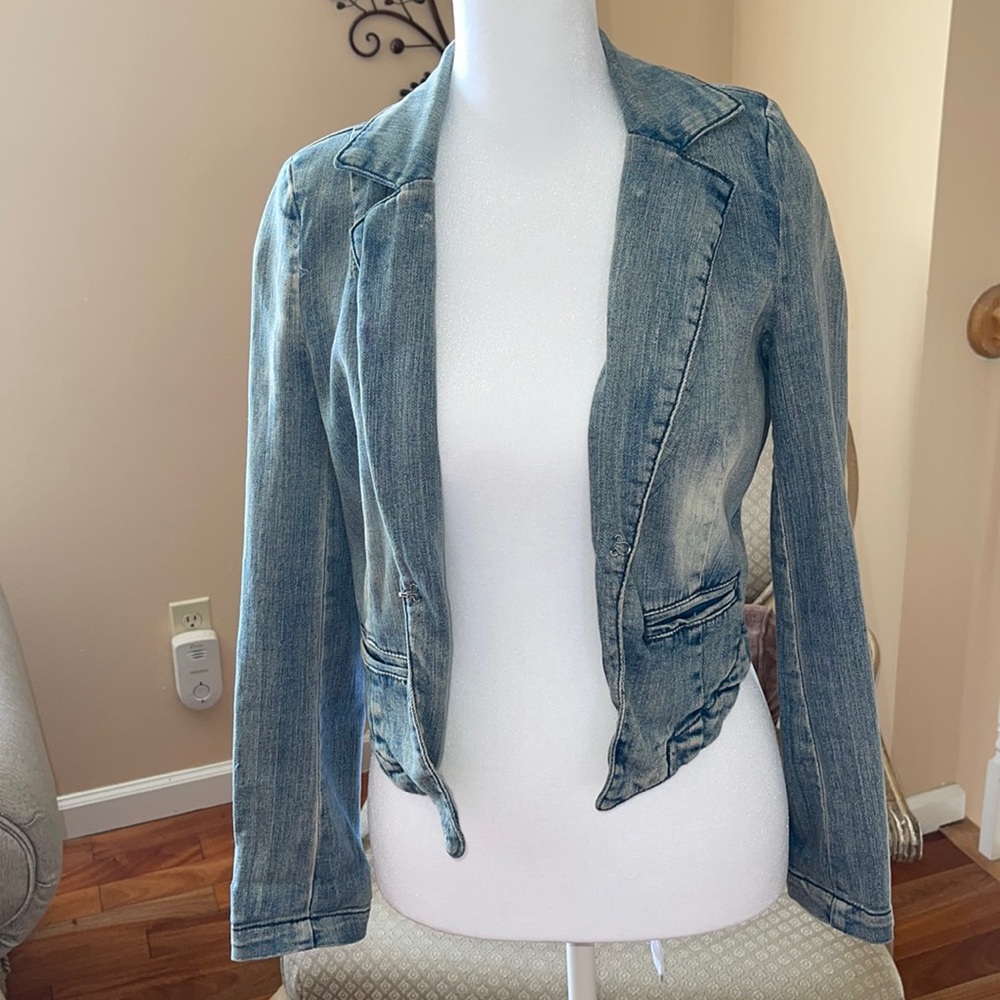 Bebe Size 0 denim short jacket